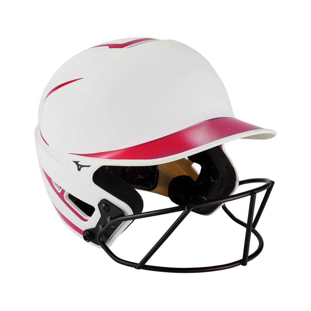 Mizuno Women's F6 Fastpitch Softball Batting Helmet White/Red (380392-LKU)